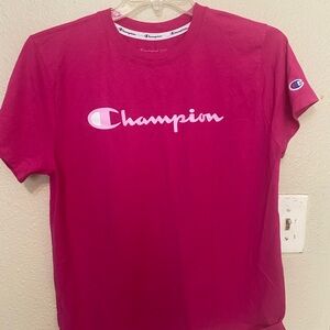 Champion Fuchsia Tee with Logo